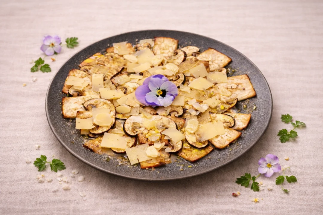 Carpaccio de portobello a la trufa