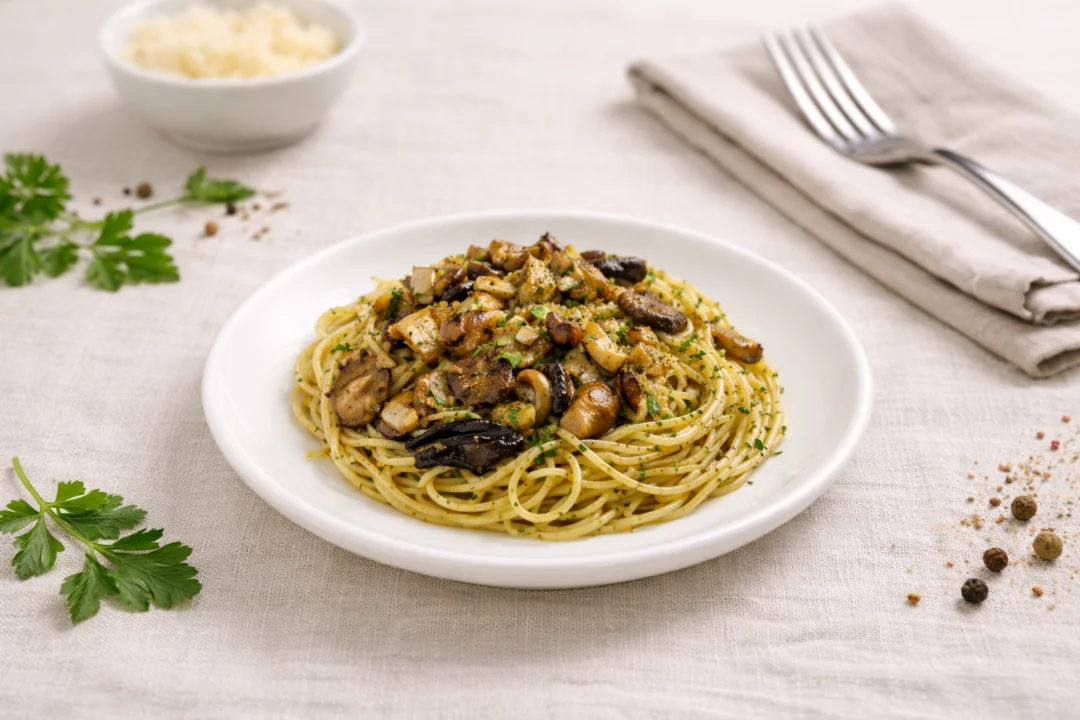 Espaguetis con setas