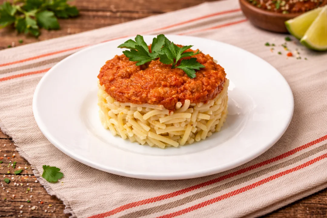 Fideos con ragú a la boloñesa