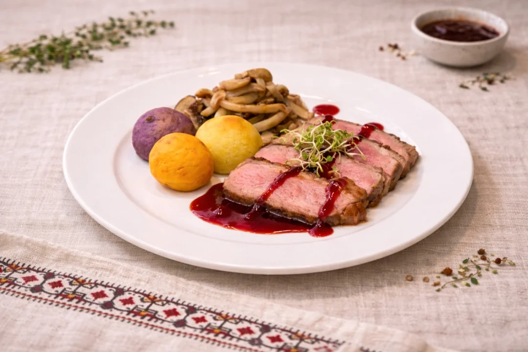 Magret de pato con salsa de Oporto