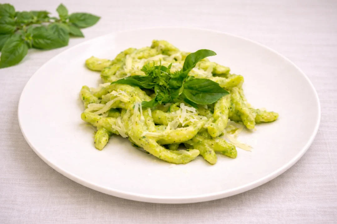 Pasta fresca al pesto de calabacín