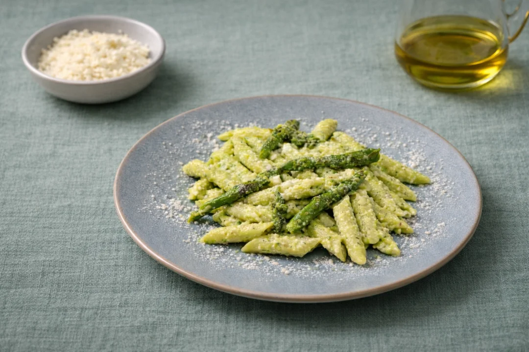 imagen de Penne rigate a la crema de espárragos