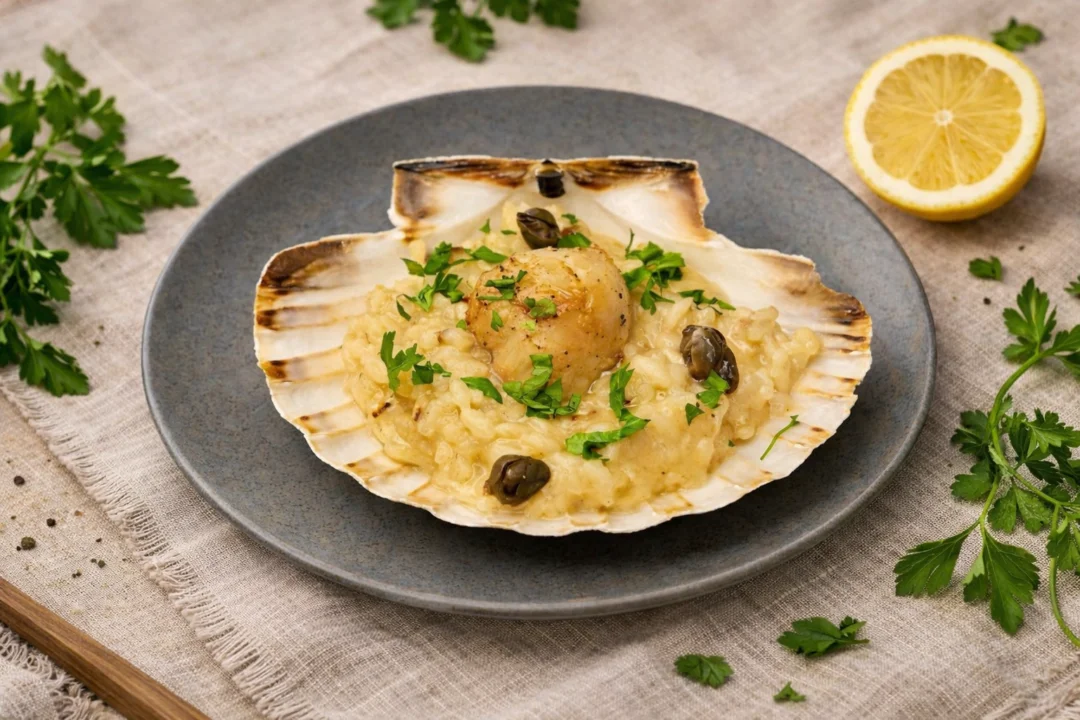 Risotto con vieiras