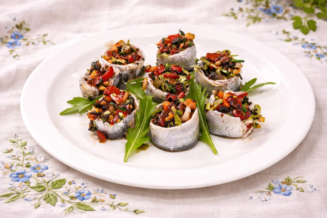 Sardinas marinadas con verduras