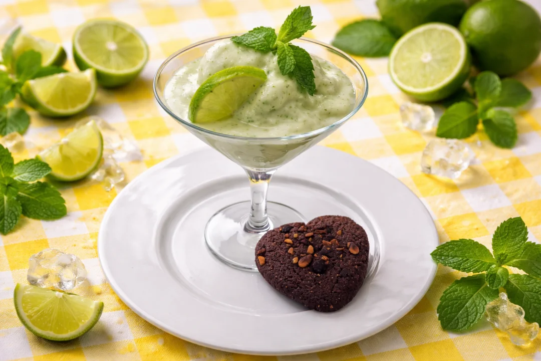 Sorbete de limón perfumado a la menta